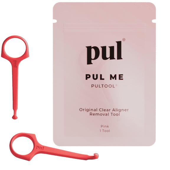 PUL Clear Aligner Removal Tool, Compatible with Removable Braces, Retainers & Trays, Pink, 2 pack