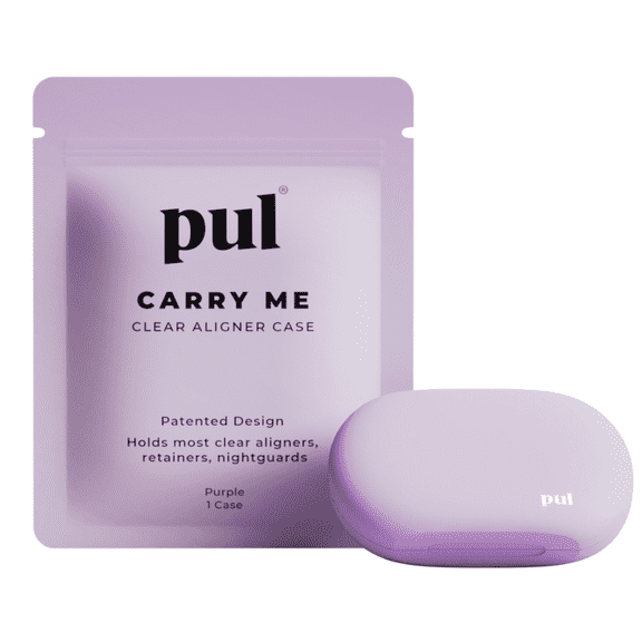 PUL Clear Aligner & Retainer Case – for Partial Dentures, Mouth & Night Guards, PUL Removal Tool, Dental Removables – Plastic Holder w/Secure Magnet Closure, Sleek & Slim Design