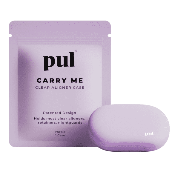 PUL Retainer Case for Invisalign,Clear Aligners, and Retainers, Plastic Holder with Secure Magnet Closure, Purple