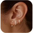 thumbnail image 1 of PULABO 14K Gold Plated Earrings For Women Earrings For Multiple Piercings Cartilage Stud Small Hoop Dainty Earrings Set Jewelry, 1 of 8