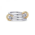 thumbnail image 1 of PULABO 14K Gold Plated Interlocked Stackable Rings for Women Statement Multi Ring Mixed Metals Stack Cubic Zirconia Two-Toned Stacking Jewelry, 1 of 7