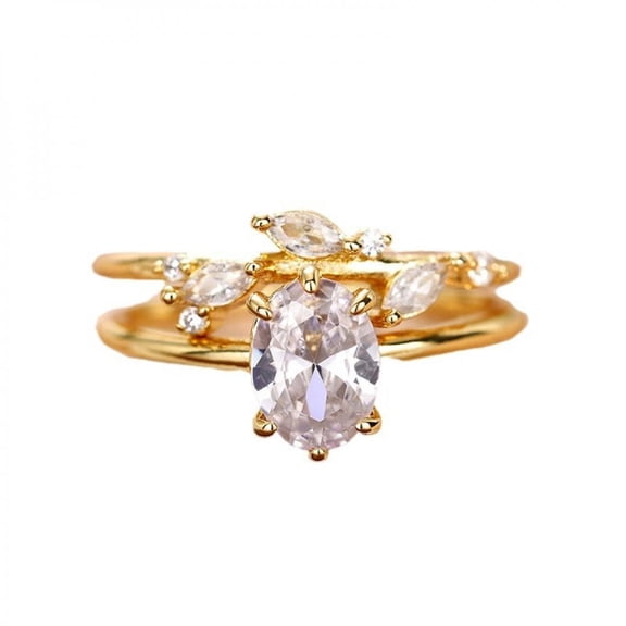 PULABO 2pcs His and Hers Wedding Ring Sets Couples Engagement Rings Women and Men 925 Sterling Silver AAA Cubic Zirconia Tulip Branch Buds Ring