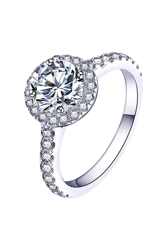 925 Sterling Silver 1 Ct Cubic Zirconia Circle Ring for Women and Men Everyday Jewelry US Size 12 Solitaire Style