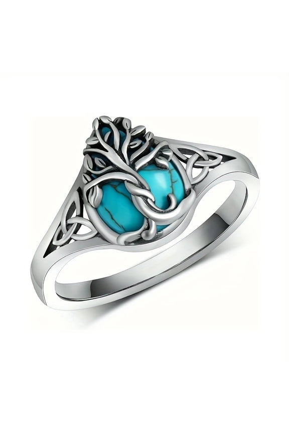 925 Sterling Silver Natural Turquoise Moonstone Rings for Women twisted Vintage Elegant Jewelry with White Gift Box