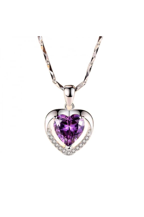 925 Sterling Silver Necklace Eternal Heart Necklace Bestie Rose Heart Pendant Clavicle Chain Choker