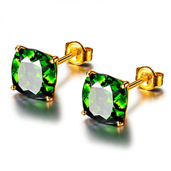 PULABO 925 Sterling Silver Stud Earrings Birth Cubic Zircon Fashion Jewelry For Women