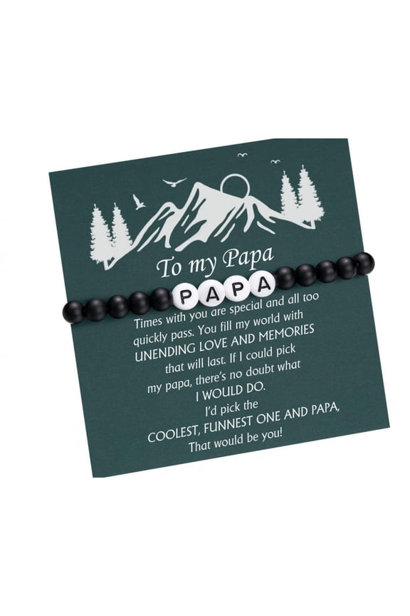 Agate Letter Mama Handmade Beaded Bracelet Mother's Day Father's Day Gift Bracelet