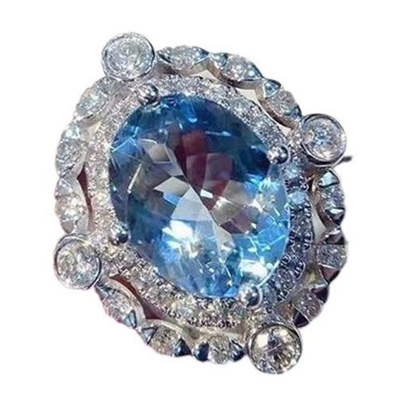 PULABO Classic Bridal Proposal Ladies For Women Shiny Sparkling AAA Zircon Cubic Zirconia Ring Ideal Jewelry Gift Comes in Elegant Box