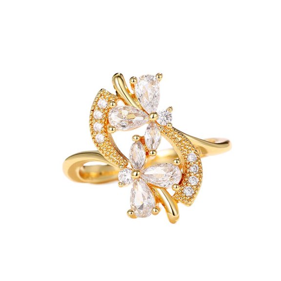PULABO Classic Cocktail Proposal For Her Ladies High Quality Dazzling Cubic Zirconia CZ Ring Perfect Present Comes in Elegant Box