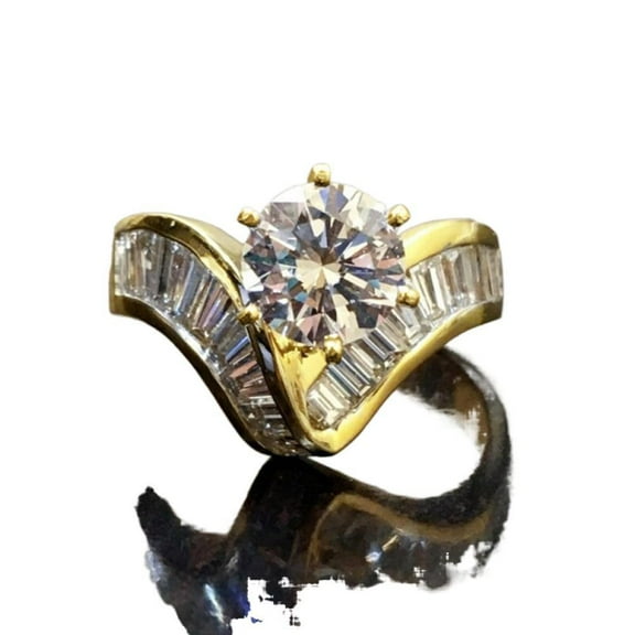 PULABO Classic Party Cocktail For Her For Women Shiny Dazzling Cubic Zirconia CZ Ring Ideal Jewelry Gift Gift Box Included