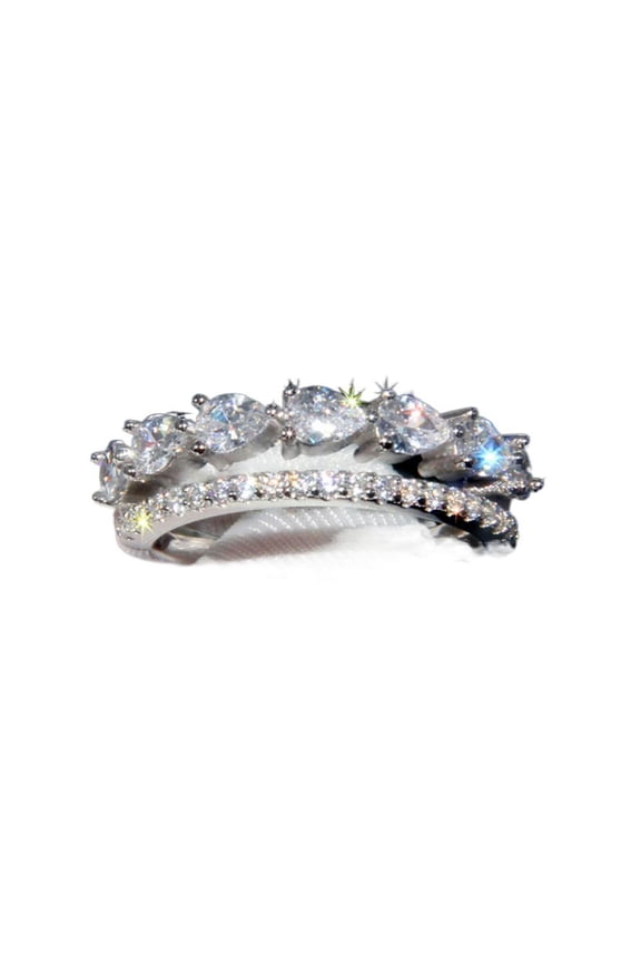 Classic Promise Ring Wedding For Her Gift for Wife Dazzling Shiny AAA Zircon Cubic Zirconia Ring Ideal Jewelry Gift Gift Box Included