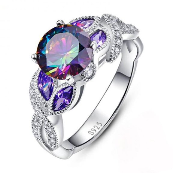 PULABO Classic Proposal Party For Her For Women High Quality Sparkling CZ Cubic Zirconia Ring Perfect Present Comes in Elegant Box