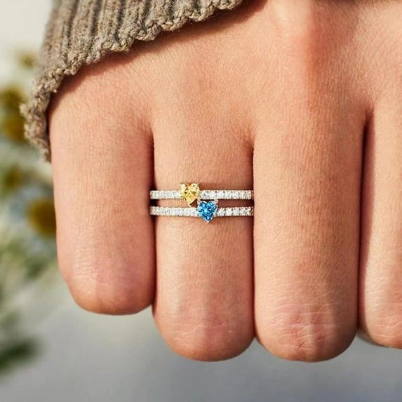 PULABO Classic Wedding Proposal For Her Gift for Wife Sparkling Dazzling AAA Zircon CZ Ring Elegant Gift With Gift Packaging