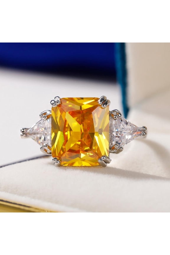 Elegant Anniversary Proposal For Her Ladies Comfortable Fit High Quality CZ AAA Zircon Ring Ideal Jewelry Gift Comes in Elegant Box