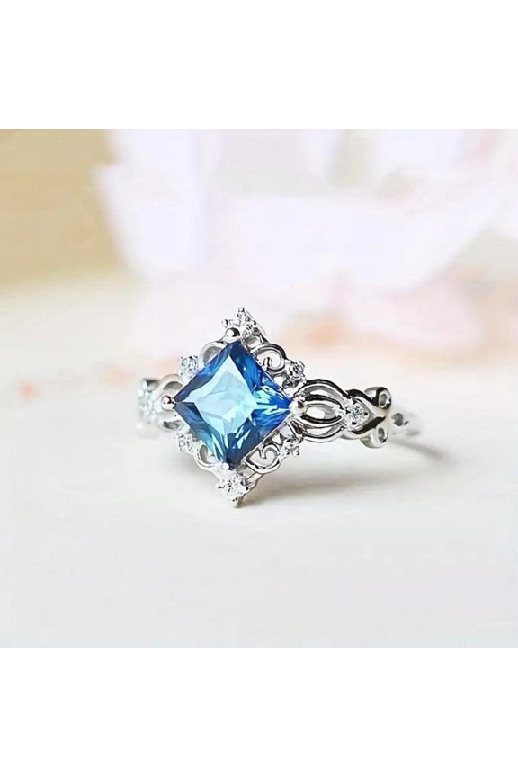 Elegant Cocktail Anniversary For Her For Women Dazzling Shiny CZ AAA Zircon Ring Elegant Gift With Gift Packaging