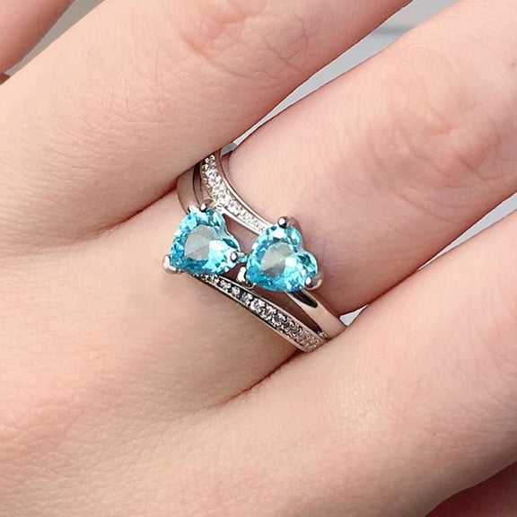 PULABO Elegant Wedding Anniversary For Women Ladies High Quality Shiny CZ Cubic Zirconia Ring Perfect Present Gift Box Included