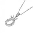 thumbnail image 1 of PULABO Jewelry Initial Pendant Necklace for Men Womens, 925 Sterling Silver Zirconia Crown Letter Capital Necklace Alphabets from A-Z Figaro Chain Necklace Unisex, 1 of 7