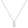 thumbnail image 1 of PULABO Jewelry Initial Pendant Necklace for Men Womens, 925 Sterling Silver Letter Capital Necklace Alphabets from A-Z Figaro Chain Necklace, 1 of 6