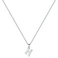 thumbnail image 1 of PULABO Jewelry Initial Pendant Necklace for Men Womens, 925 Sterling Silver Letter Capital Necklace Alphabets from A-Z Figaro Chain Necklace, 1 of 6