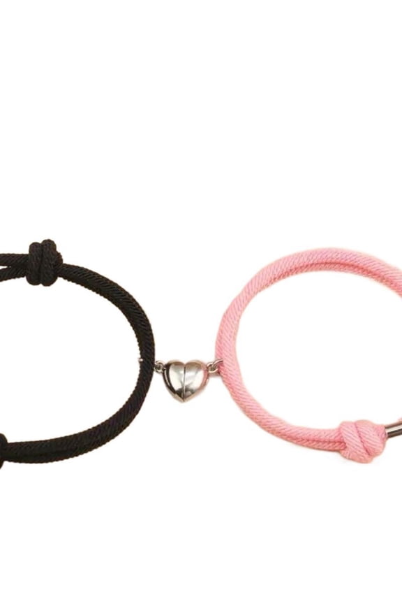 Matching Couple And Friendship Bracelet Set - Unisex Heart Design, Casual Style, Romantic & Supportive Gift For Friends