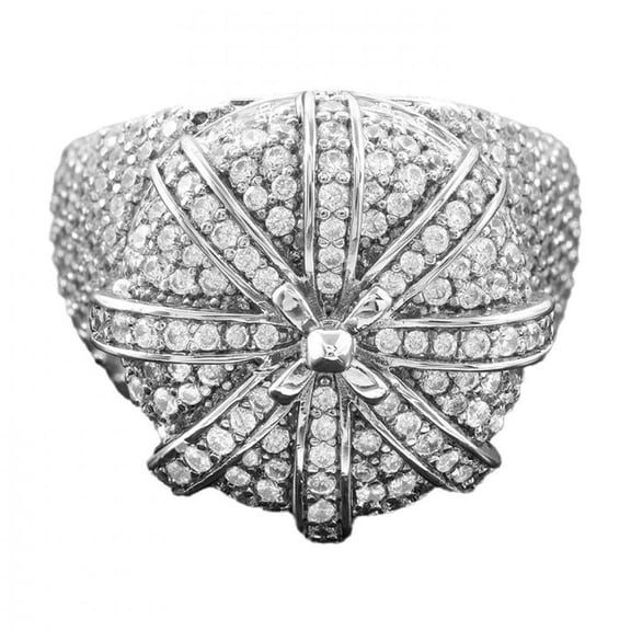 PULABO Mens Titanium Engagement Wedding Band CZ Gemstone Jewelry Fashion Statement Ring for Him With White Gift Box Packaging