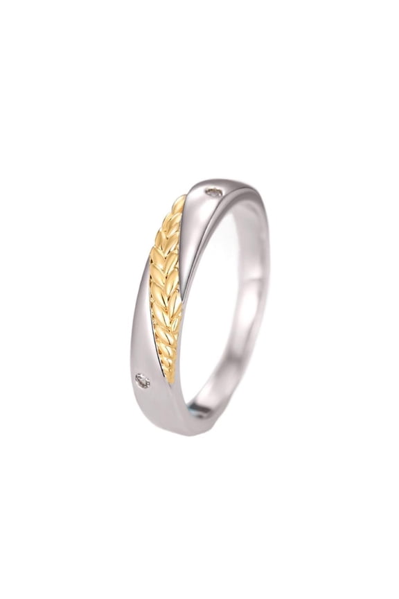 Mens Titanium Ring Wedding Band Cubic Zirconia Happiness Couple Rings Two-Color All-Match Wedding Rings With Gift Box