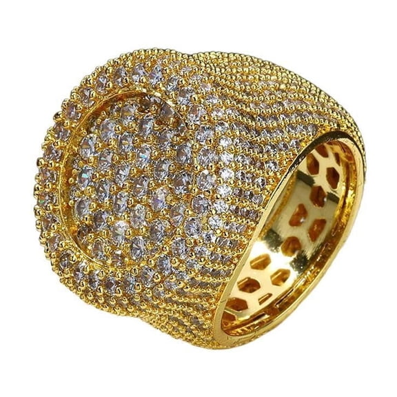 PULABO Mens Titanium Wedding Ring AAAAA Cubic Zirconia Comfort Fit Engagement Band for Him With White Gift Box Packaging