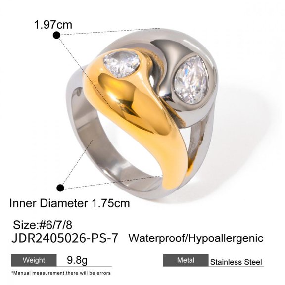 PULABO Mens Wedding Ring Titanium CZ Engagement Band Statement Jewelry Gift for Father With White Gift Box Packaging