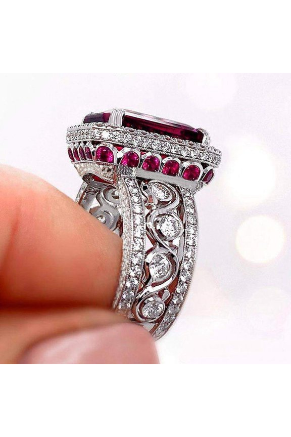 Modern Anniversary Proposal Gift for Wife Ladies Dazzling Comfortable Fit CZ AAA Zircon Ring Ideal Jewelry Gift With Gift Packaging