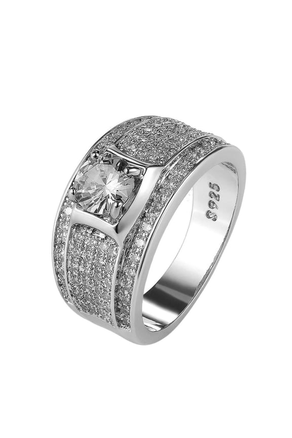 Modern Anniversary Proposal Gift for Wife Ladies Dazzling Comfortable Fit CZ AAA Zircon Ring Ideal Jewelry Gift With Gift Packaging