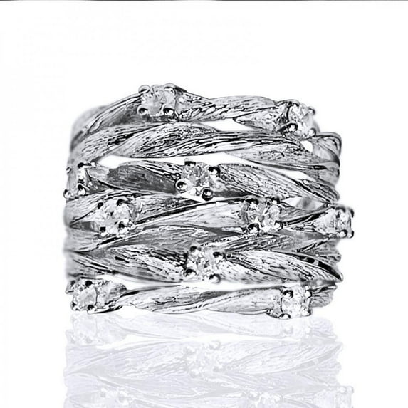 PULABO Modern Anniversary Valentine's Day For Women Ladies Dazzling Shiny Cubic Zirconia CZ Ring Elegant Gift Gift Box Included