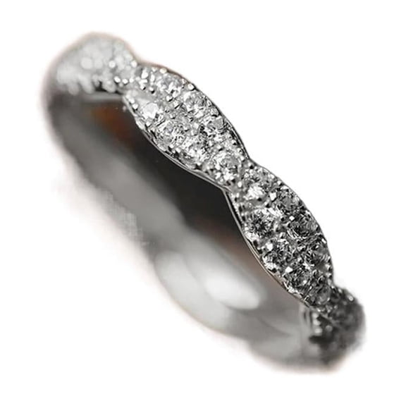 PULABO Modern Bridal Promise Ring Ladies For Her Shiny Dazzling Cubic Zirconia AAA Zircon Ring Perfect Present Comes in Elegant Box