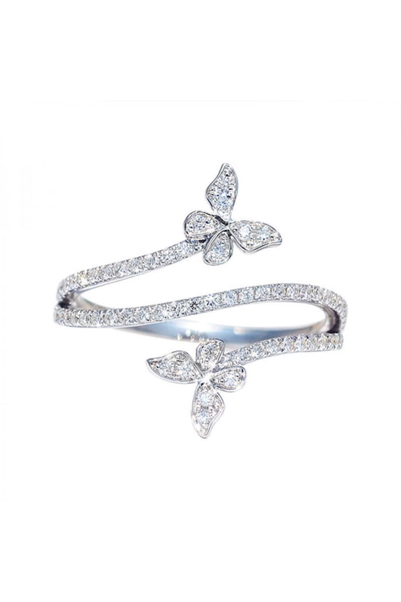 Modern Promise Ring Engagement Gift for Wife Ladies Lightweight Shiny AAA Zircon CZ Ring Thoughtful Surprise Gift Box Included