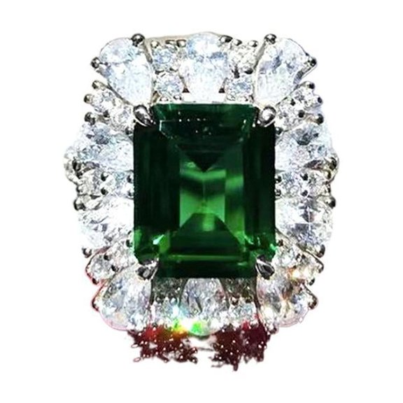 PULABO Modern Proposal Wedding Ladies Gift for Wife Comfortable Fit Dazzling AAA Zircon Cubic Zirconia Ring Perfect Present Gift Box Included