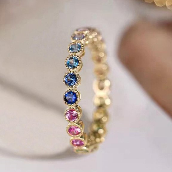 PULABO Modern Wedding Bridal Ladies For Her Lightweight Shiny CZ AAA Zircon Ring Thoughtful Surprise Gift Box Included