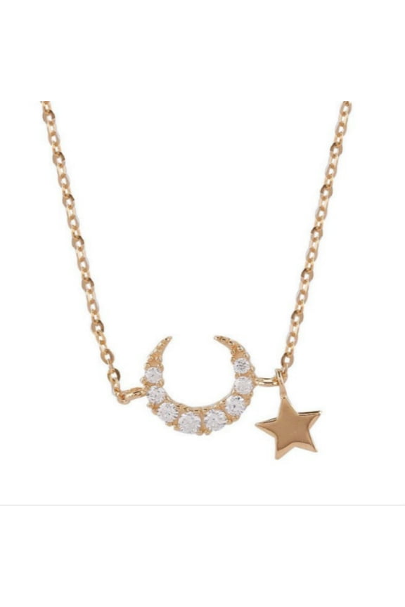 Moon Star Necklace Collarbone Chain for Women