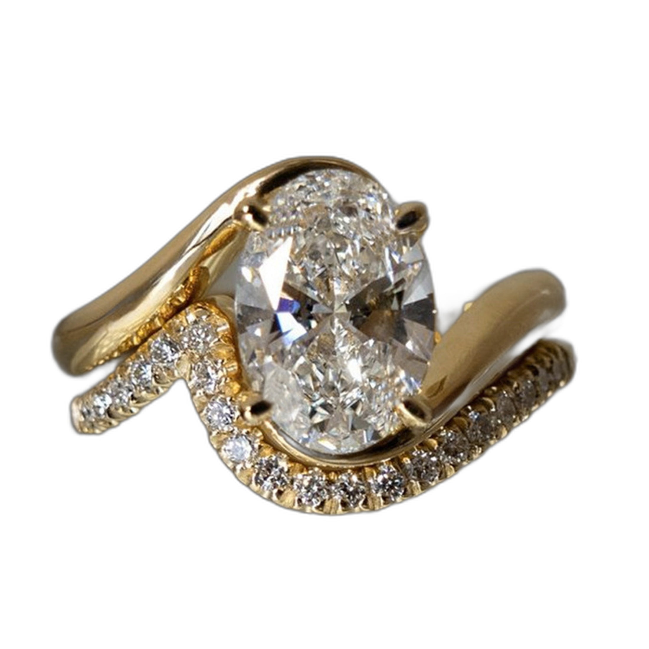 PULABO Oval Accent Women Bridal Bypass Engagement And Wedding Ring Set PULABO Oval Accent Women Bridal Bypass Engagement And Wedding Ring Set