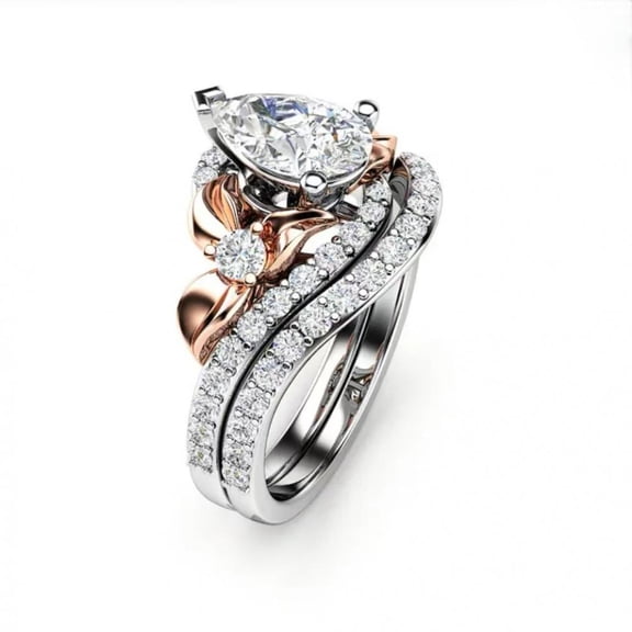 PULABO Titanium Mens CZ Engagement Ring Comfort Fit Wedding Band Father’s Day Gift With White Gift Box Packaging