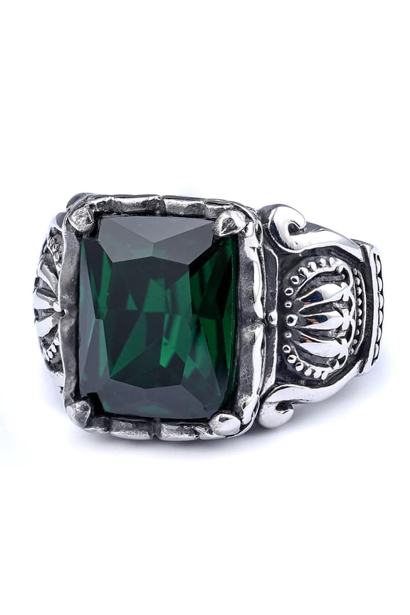 Titanium Mens Fashion CZ Wedding Ring Comfort Fit Band Statement Jewelry With White Gift Box Packaging