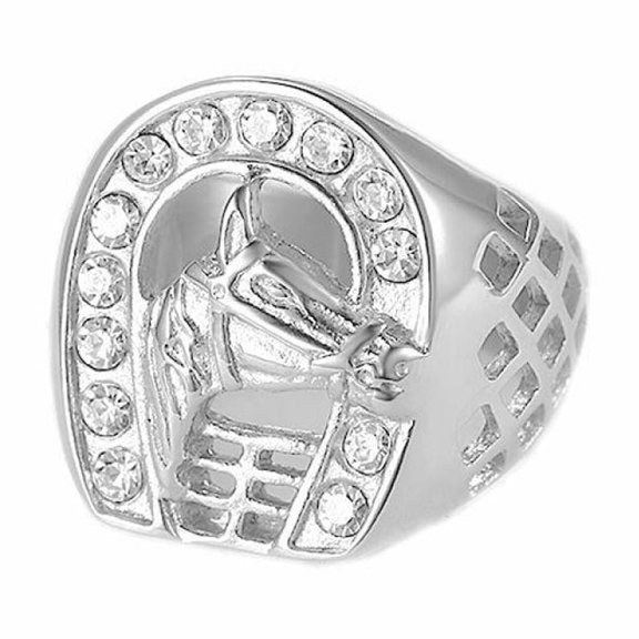 PULABO Titanium Mens Fashion Engagement Ring CZ Wedding Band Jewelry With White Gift Box Packaging