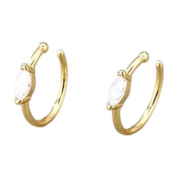 PULABO Titanium Micro Cubic Zirconia Hinged Nose Hoop Ring Body Jewelry Unisex