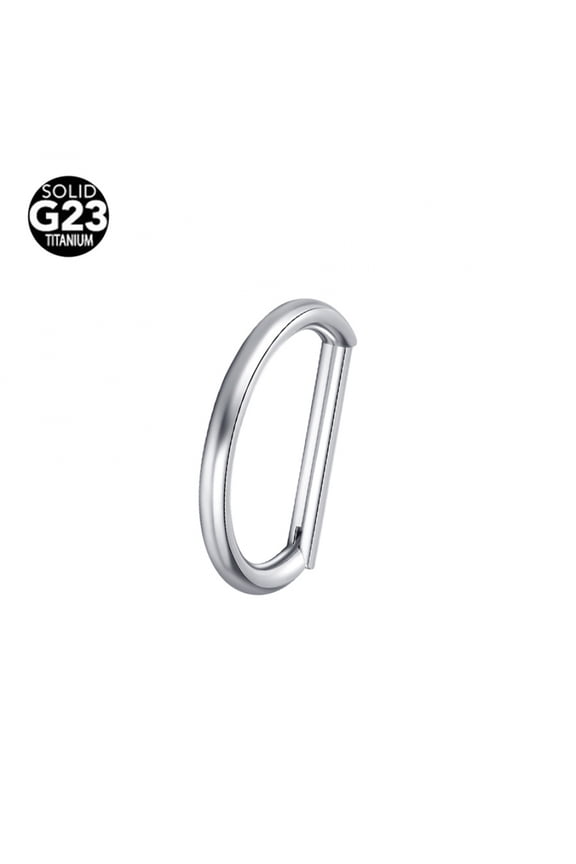 Titanium Micro Cubic Zirconia Hinged Nose Hoop Ring Body Jewelry Unisex