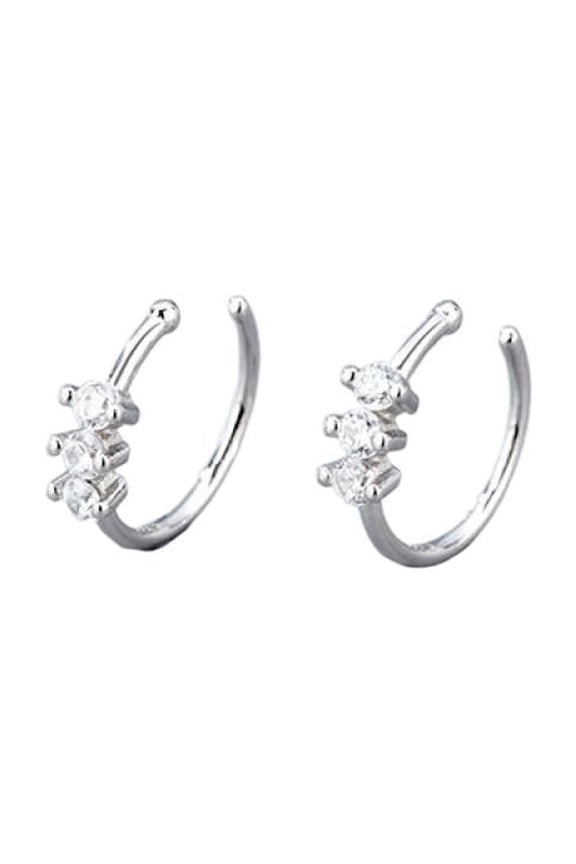 Titanium Micro Cubic Zirconia Hinged Nose Hoop Ring Body Jewelry Unisex