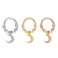 thumbnail image 1 of PULABO Titanium Micro Cubic Zirconia Hinged Nose Hoop Ring Body Jewelry Unisex, 1 of 4
