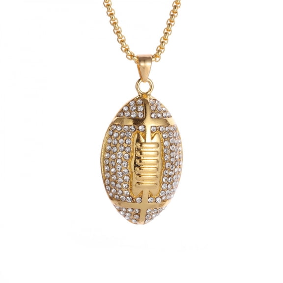 PULABO Unisex 18K Gold Plated Rugby Pendant Necklace For Men and Women Gift