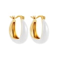 thumbnail image 1 of PULABO Women 18k Gold Plated Hoop Earrings U-shaped earring Bride Wedding Engagement Jewelry Gifts, 1 of 10