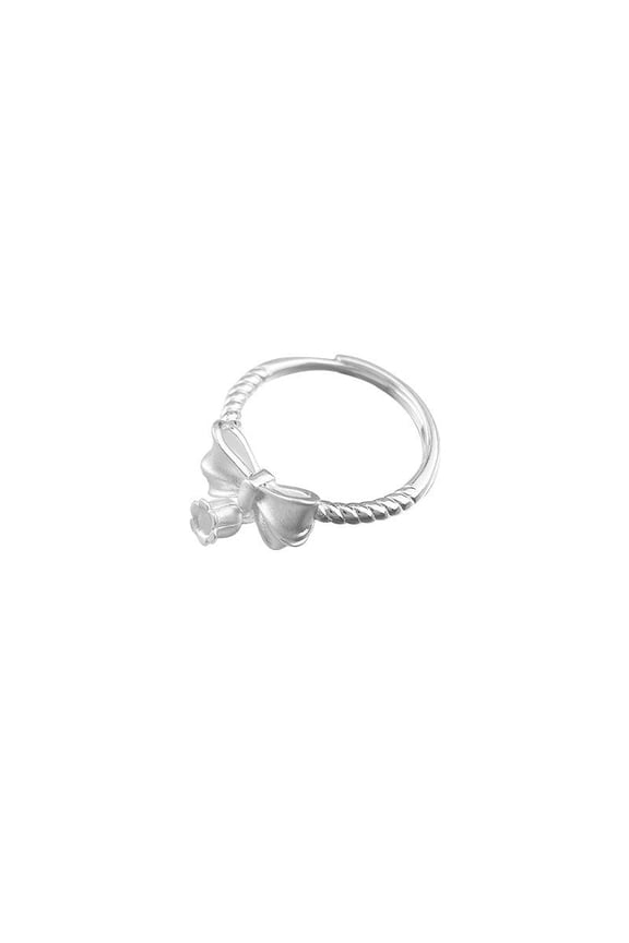 Women 925 Sterling Silver Butterfly Bow With Bell Thumb Ring Rings Women's Jewelry Lady Gifts