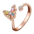 thumbnail image 1 of PULABO Women 925 Sterling Silver Butterfly Cubic Zirconia Thumb Ring Stress Anxiety Rings Women's Jewelry Lady Birthday Mother's Day Gifts, 1 of 7