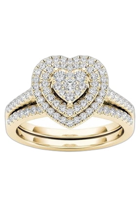 Heart Fashion Jewelry For Women Ring Cubic Zirconia 14K Gold Plated Ring Size 10 Packaged in Gift Box
