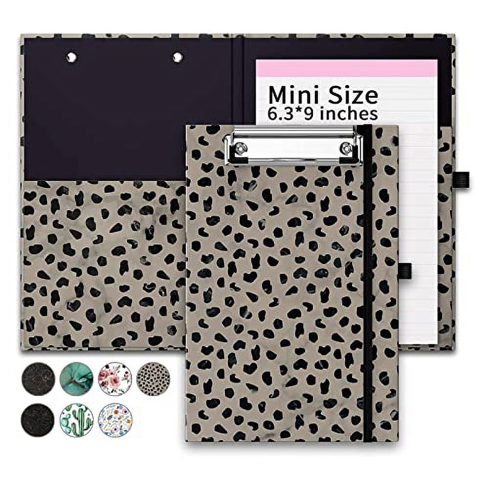 PULAIXIN Mini Clipboards Folio Folder with Refillable Lined Notepad(A5